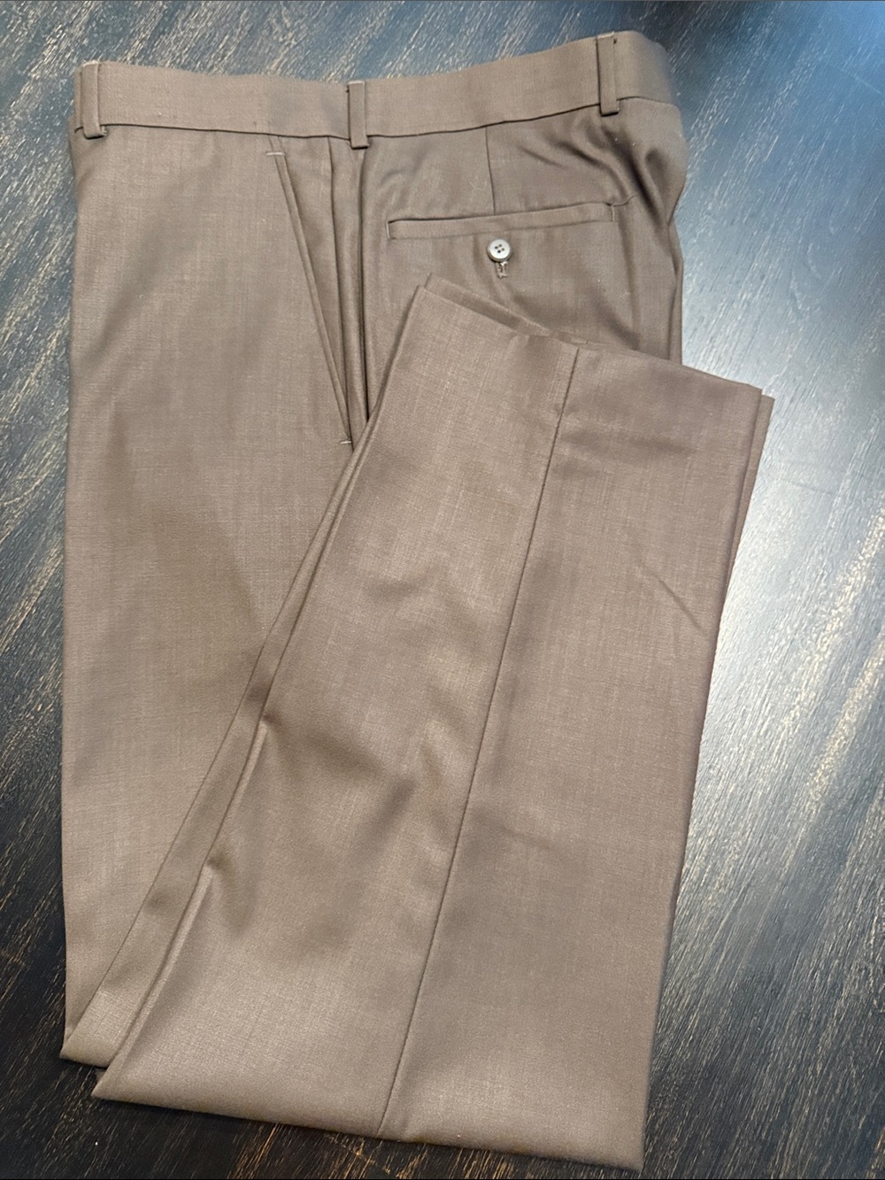 Louis Raphael Brown Dress Pants - Tailored Flat Front 037
